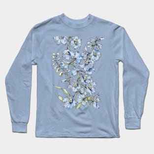 Blue Delphinium Flowers Long Sleeve T-Shirt